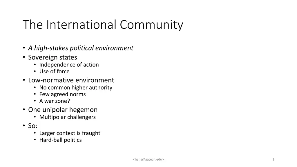 the international community
