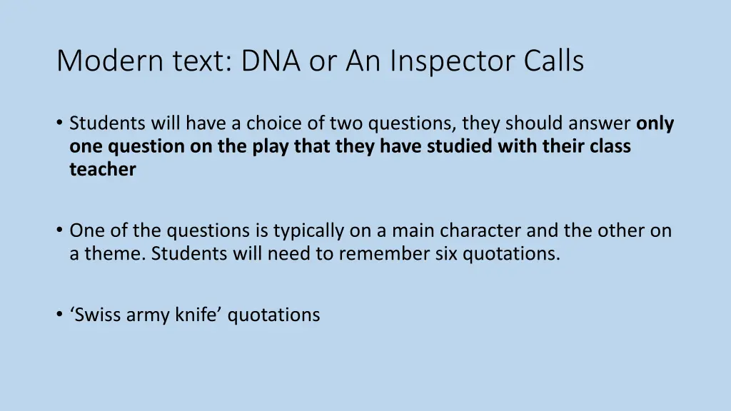 modern text dna or an inspector calls