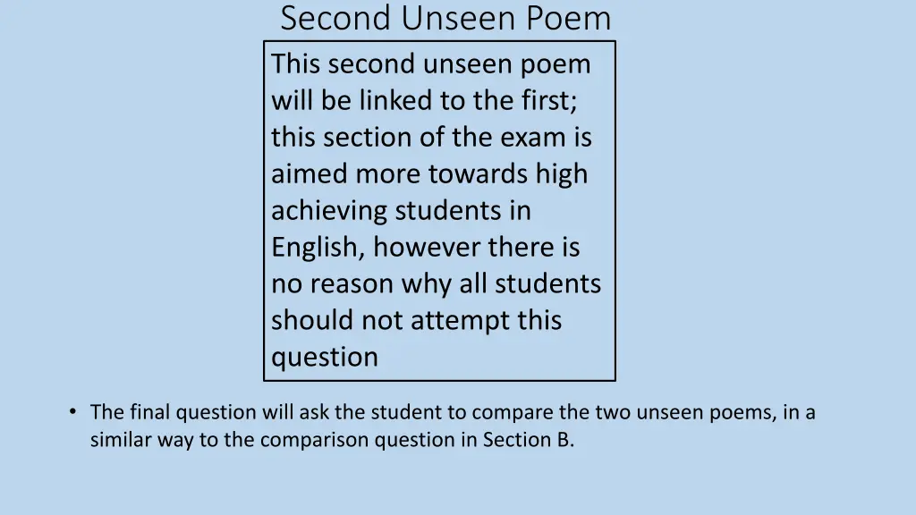second unseen poem this second unseen poem will