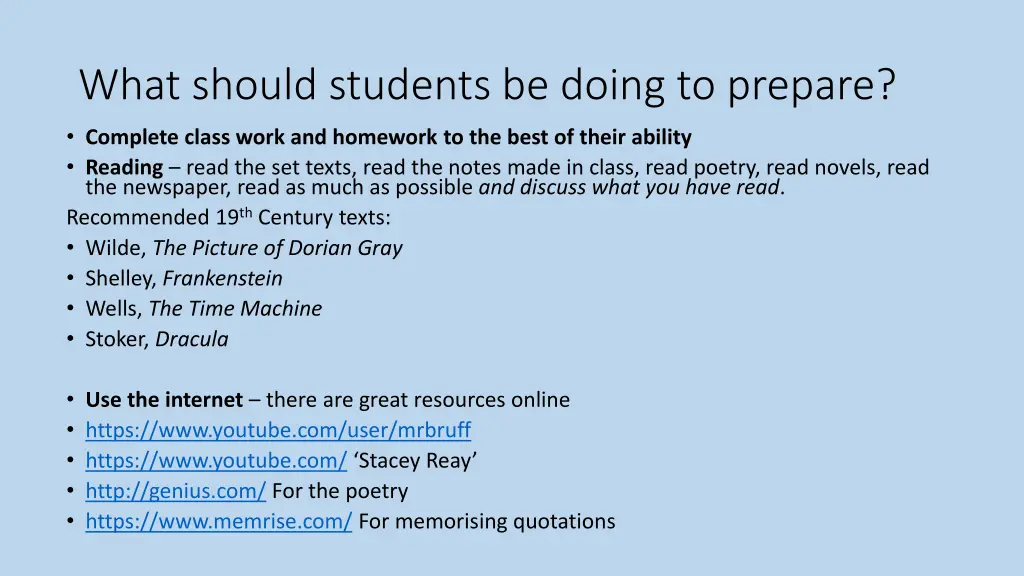 what should students be doing to prepare