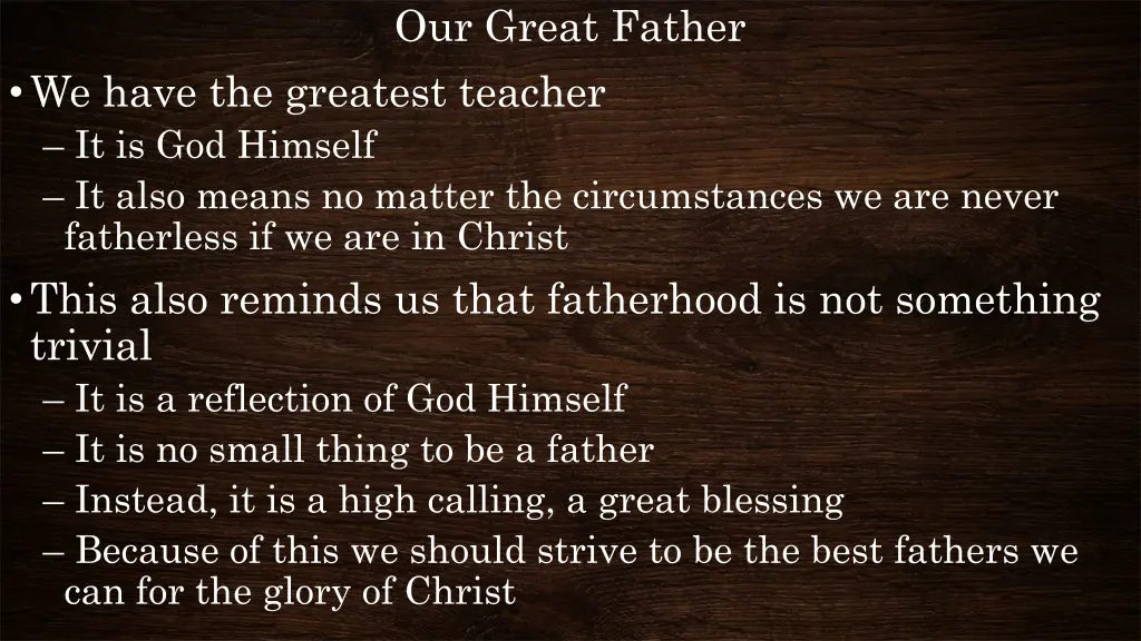 our great father 1
