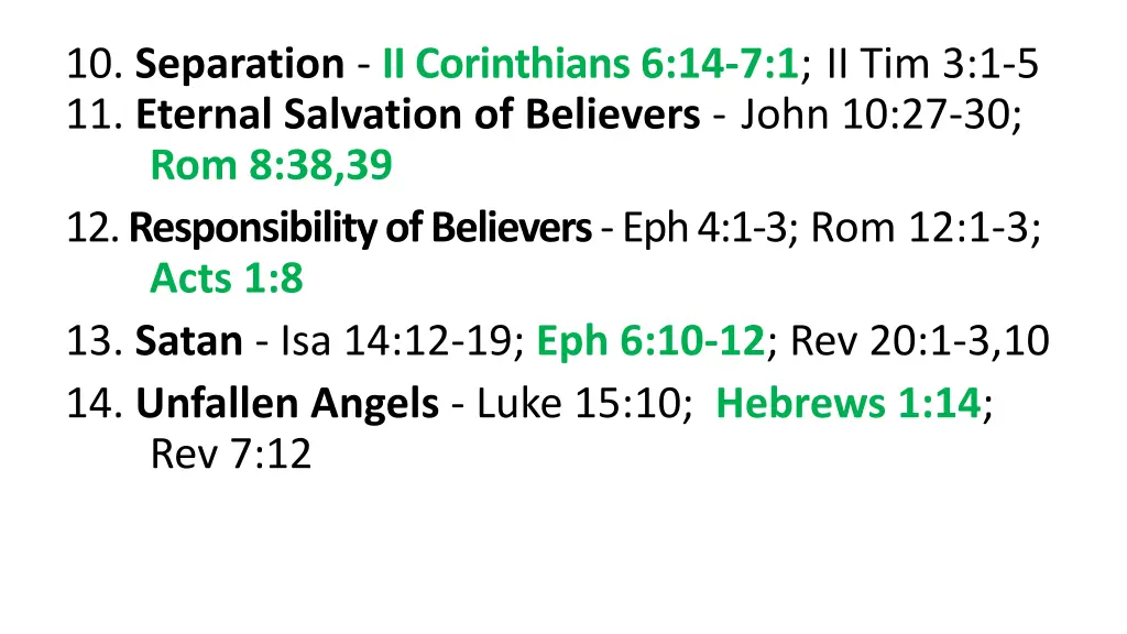 10 separation ii corinthians