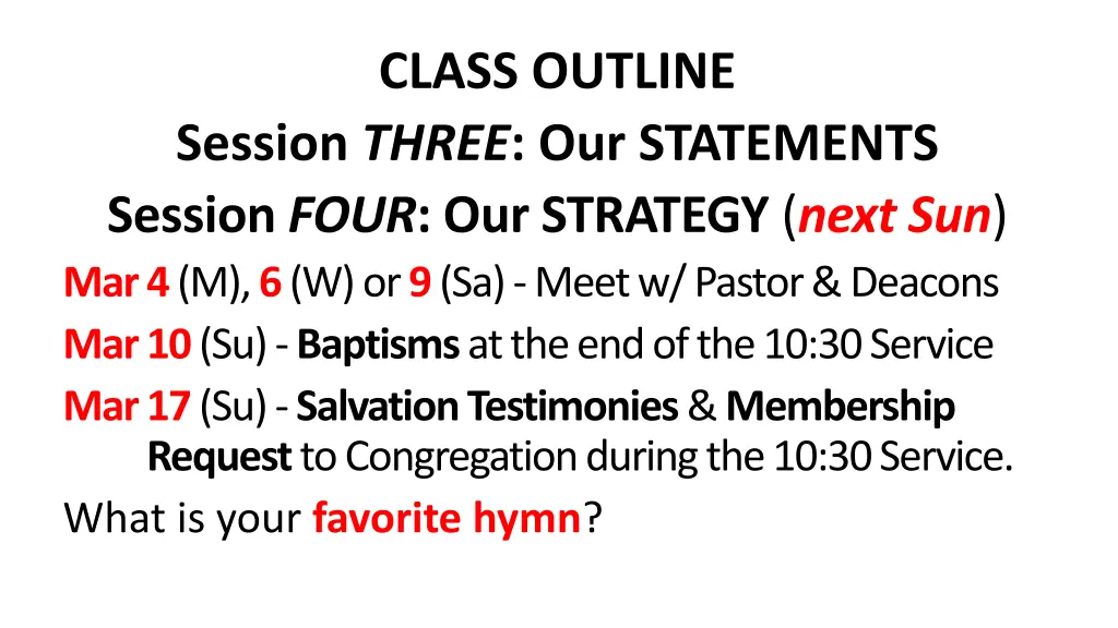 class outline