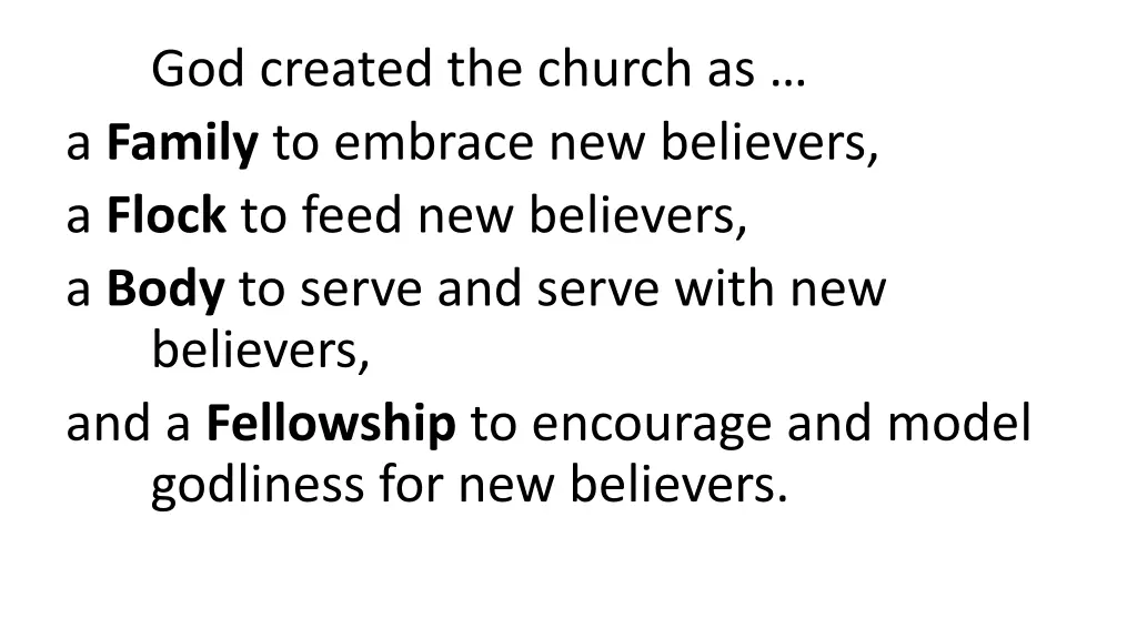 god created the church as a family to embrace