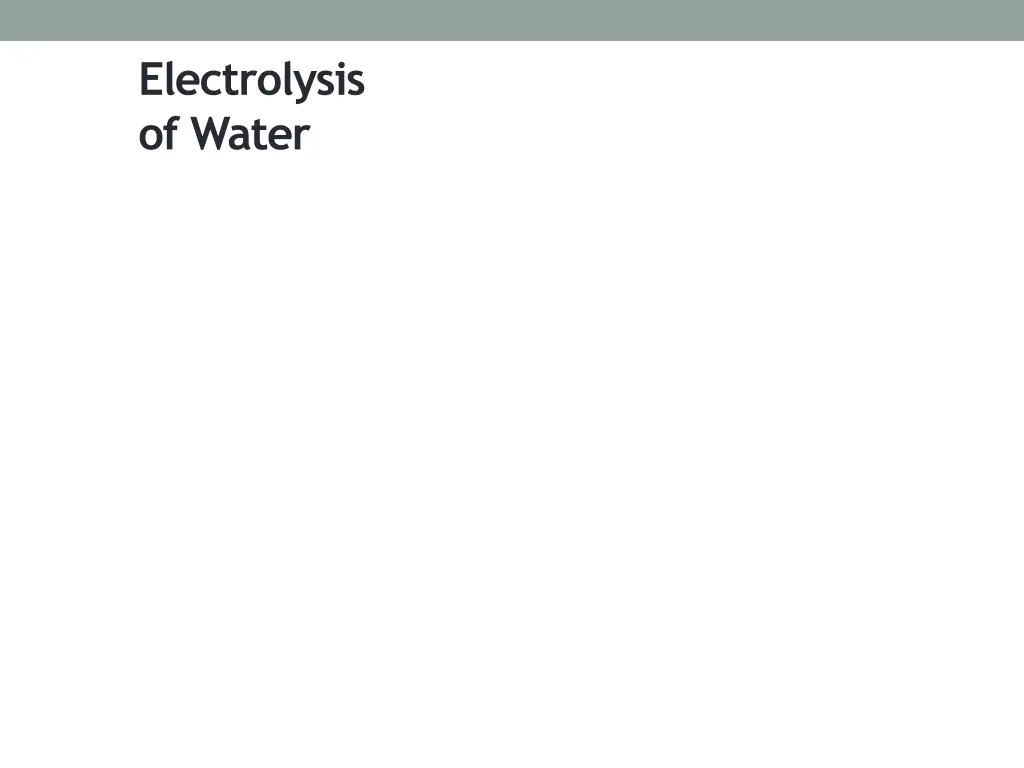 electrolysis of water