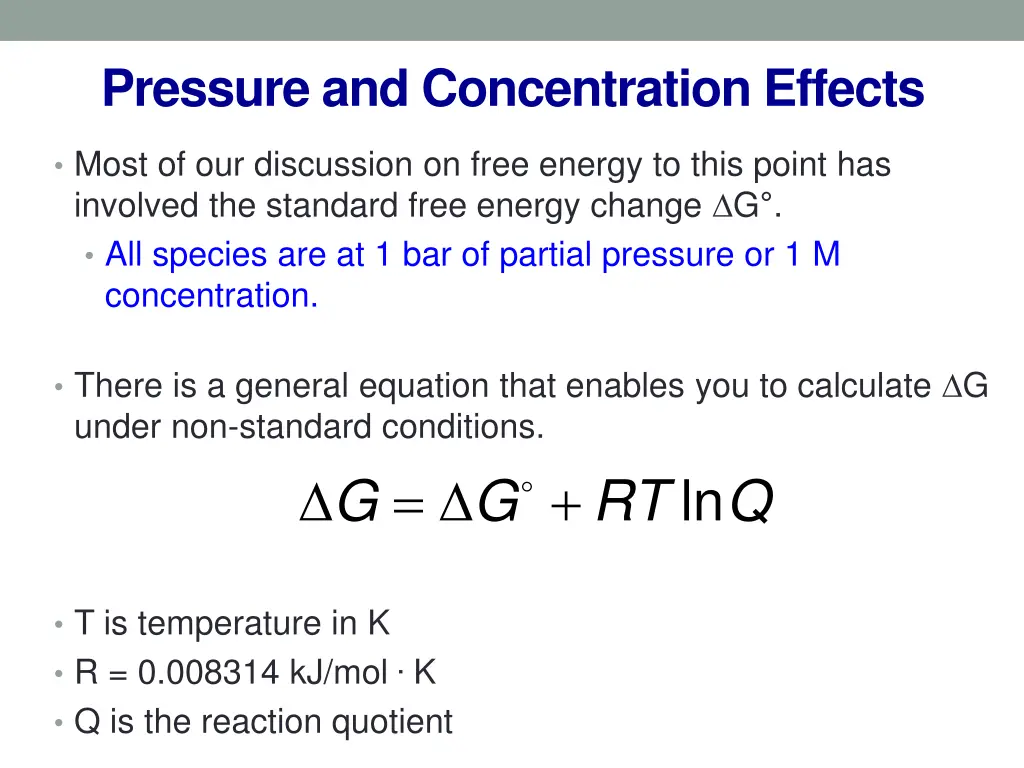 pressure and concentration effects