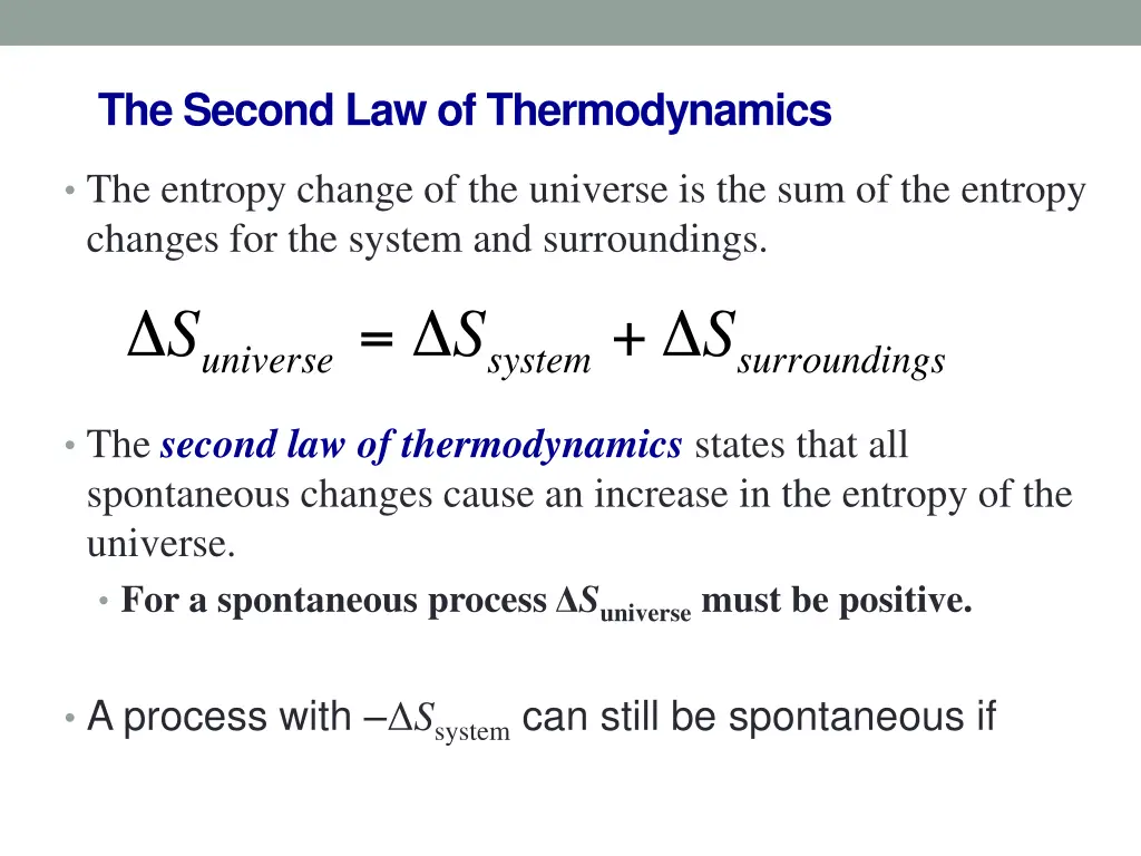 the second law of thermodynamics