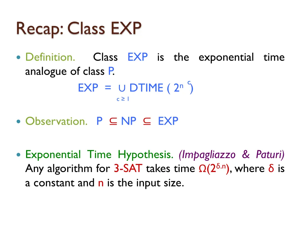 recap class exp 1