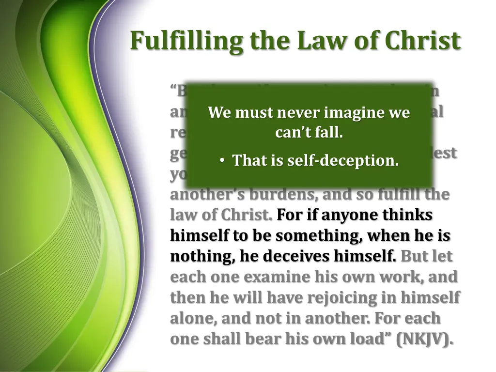 fulfilling the law of christ 8
