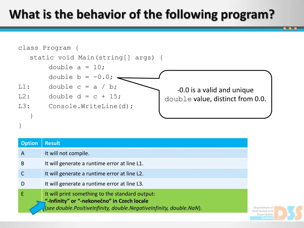 what is the behavior of the following program 6