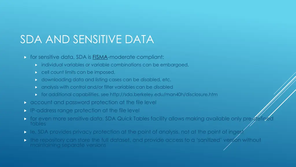 sda and sensitive data