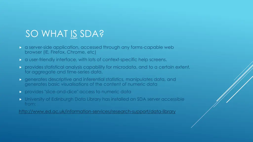 so what is sda