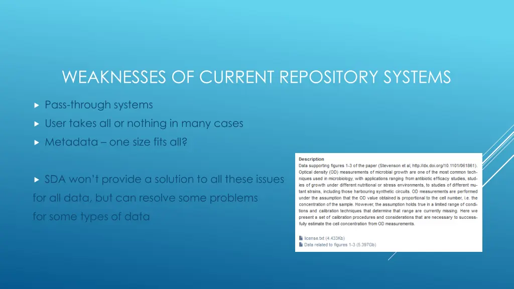 weaknesses of current repository systems