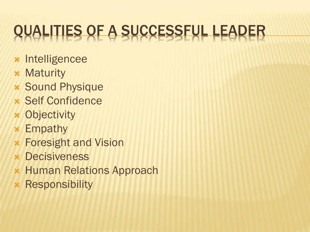 qualities of a successful leader