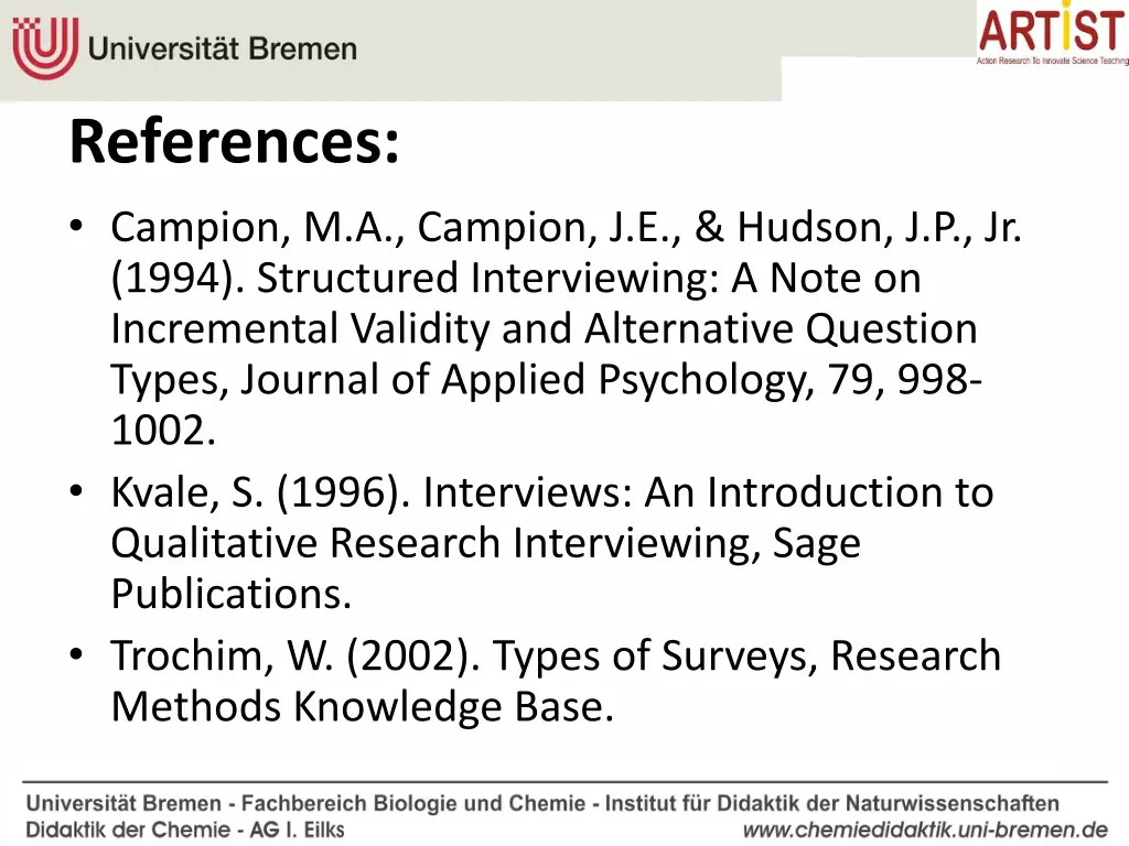 references campion m a campion j e hudson
