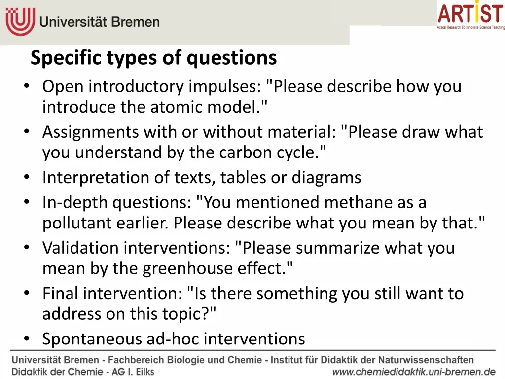 specific types of questions open introductory