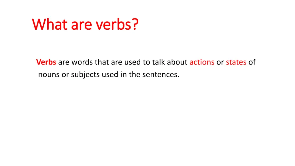 what are verbs what are verbs