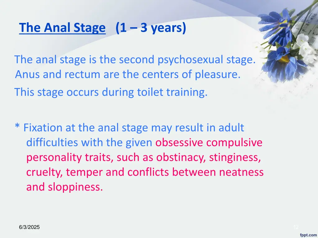 the anal stage 1 3 years