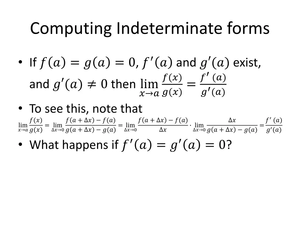 computing indeterminate forms