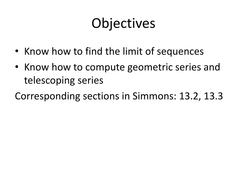 objectives