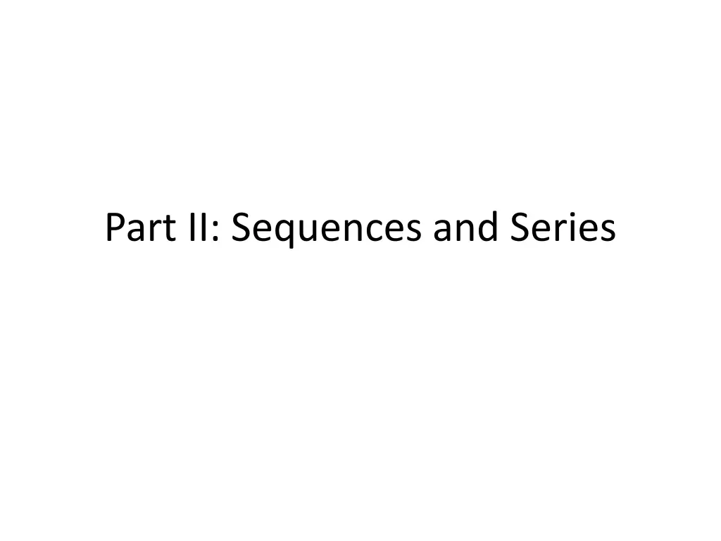 part ii sequences and series