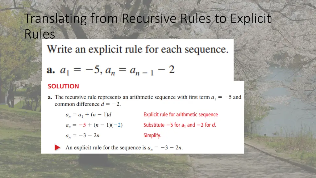 translating from recursive rules to explicit rules