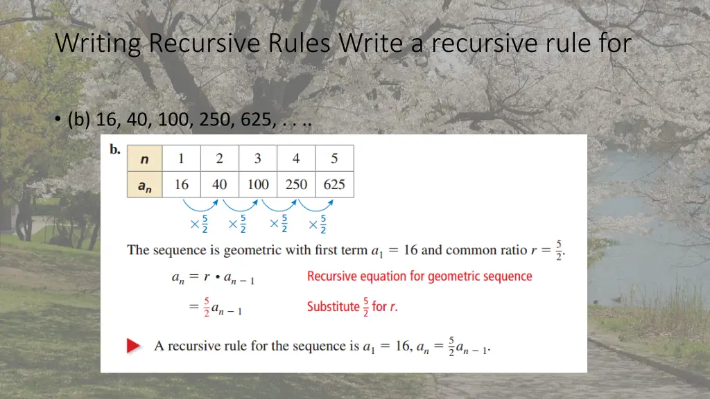 writing recursive rules write a recursive rule for 1