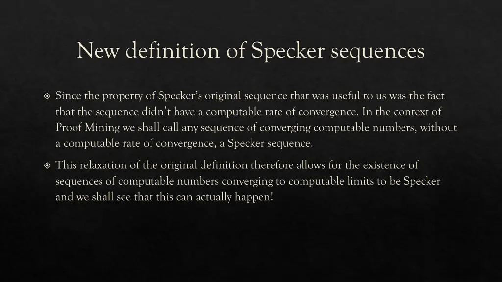 new definition of specker sequences
