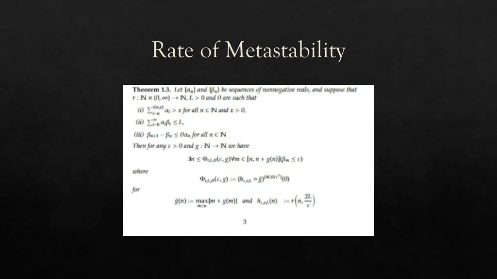 rate of metastability
