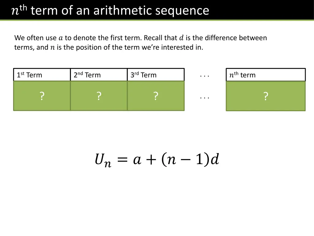 th term of an arithmetic sequence