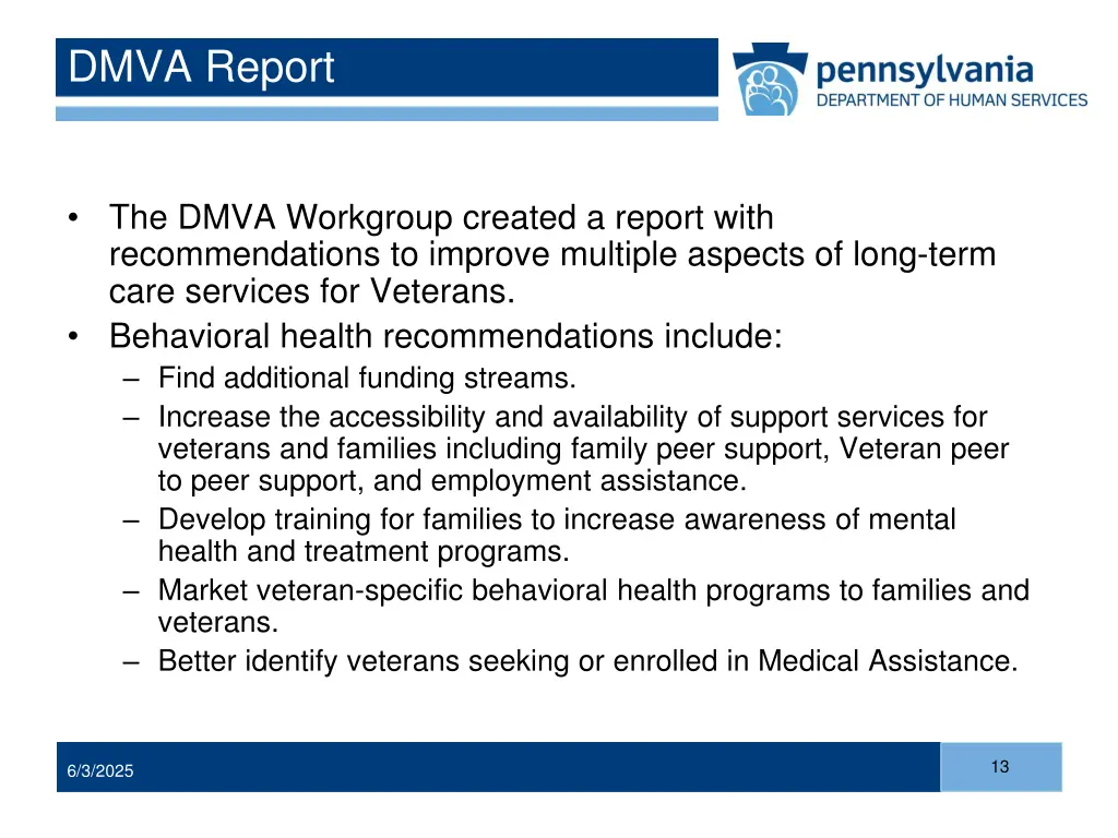 dmva report 1