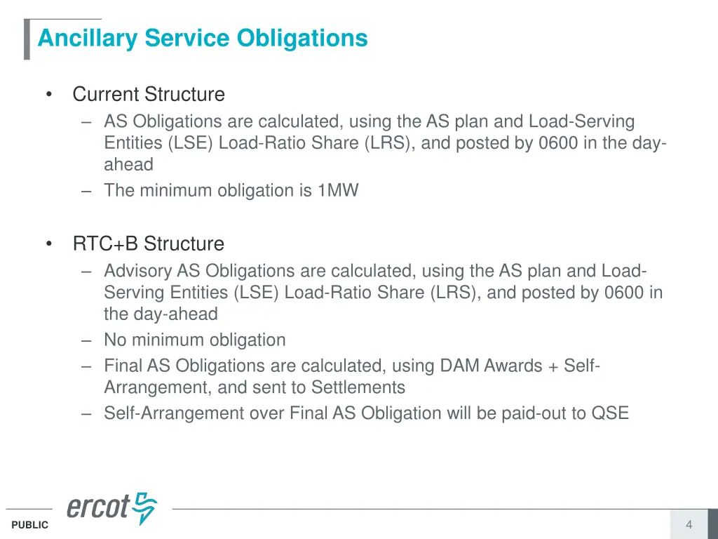 ancillary service obligations