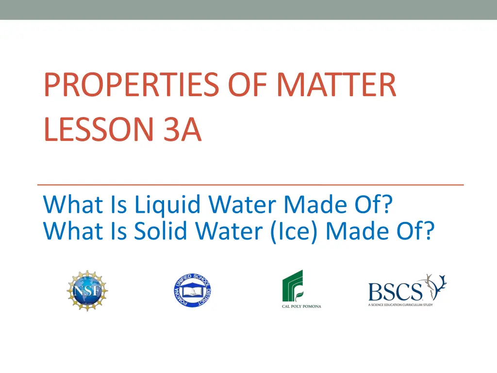 properties of matter lesson 3a