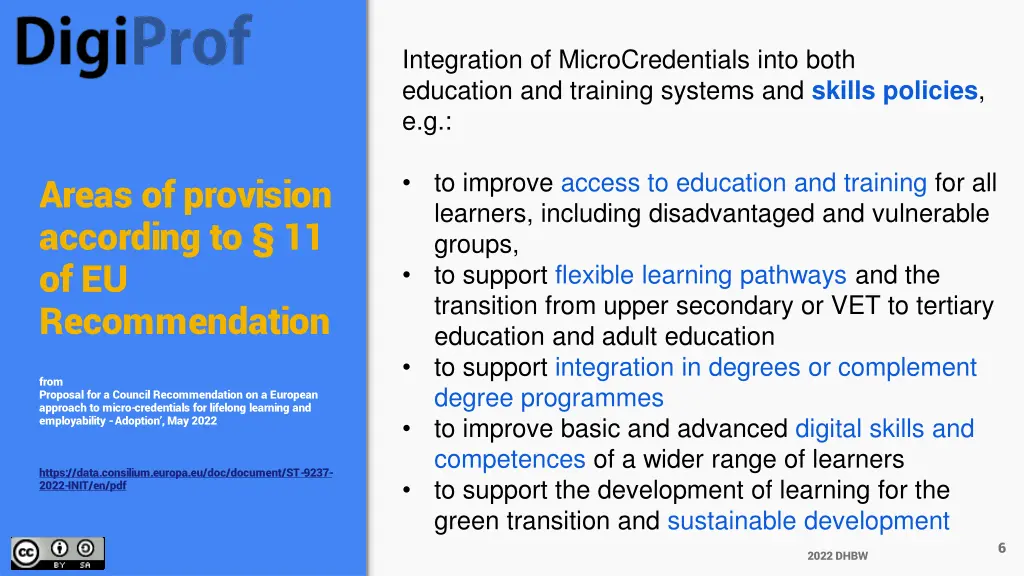 integration of microcredentials into both