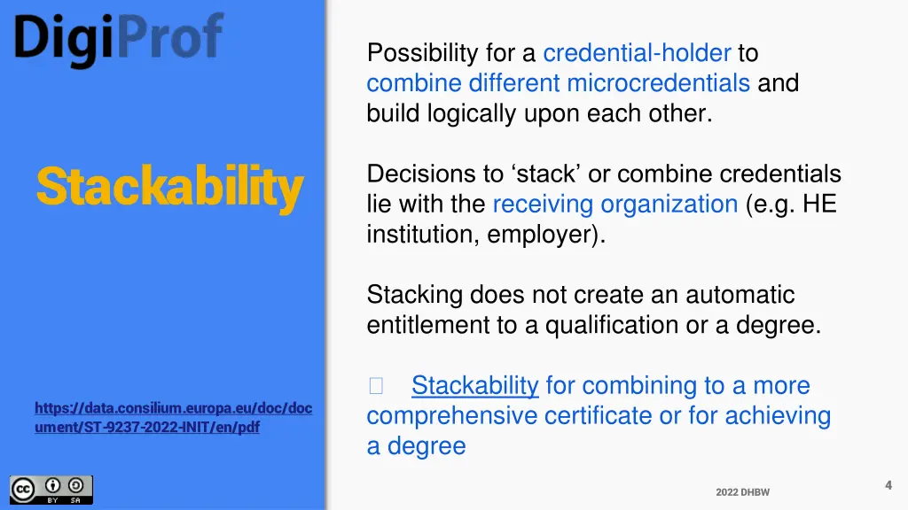 possibility for a credential holder to combine