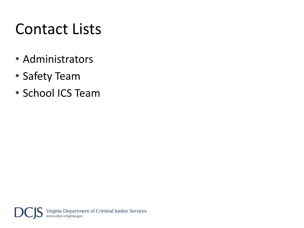 contact lists