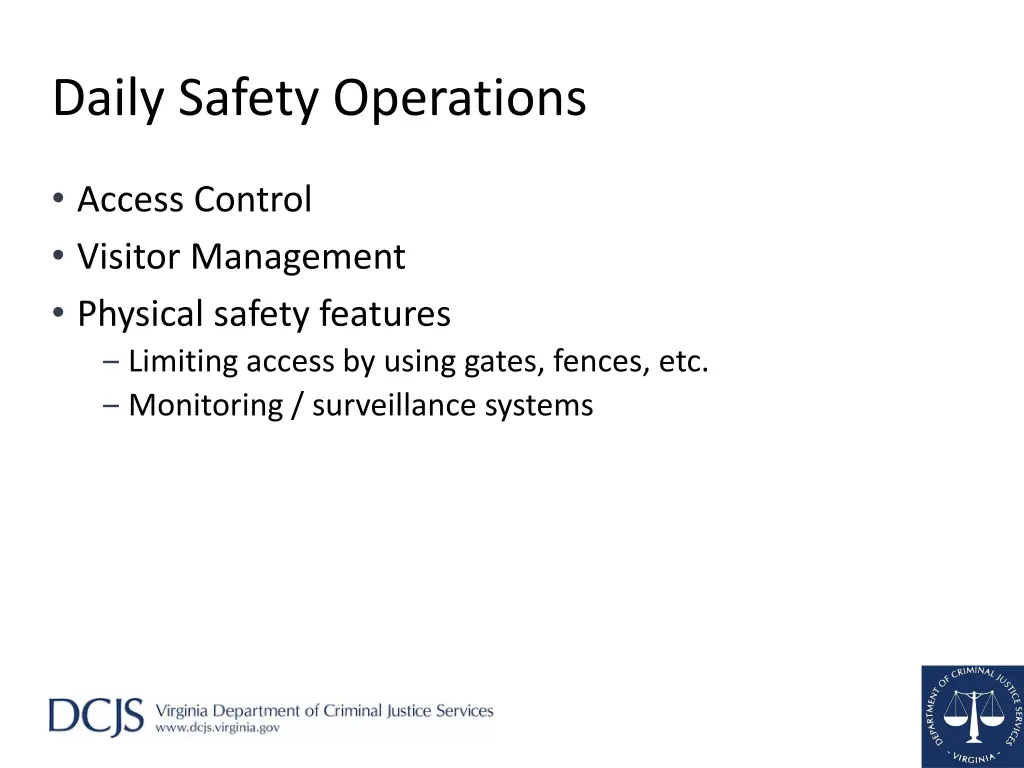 daily safety operations
