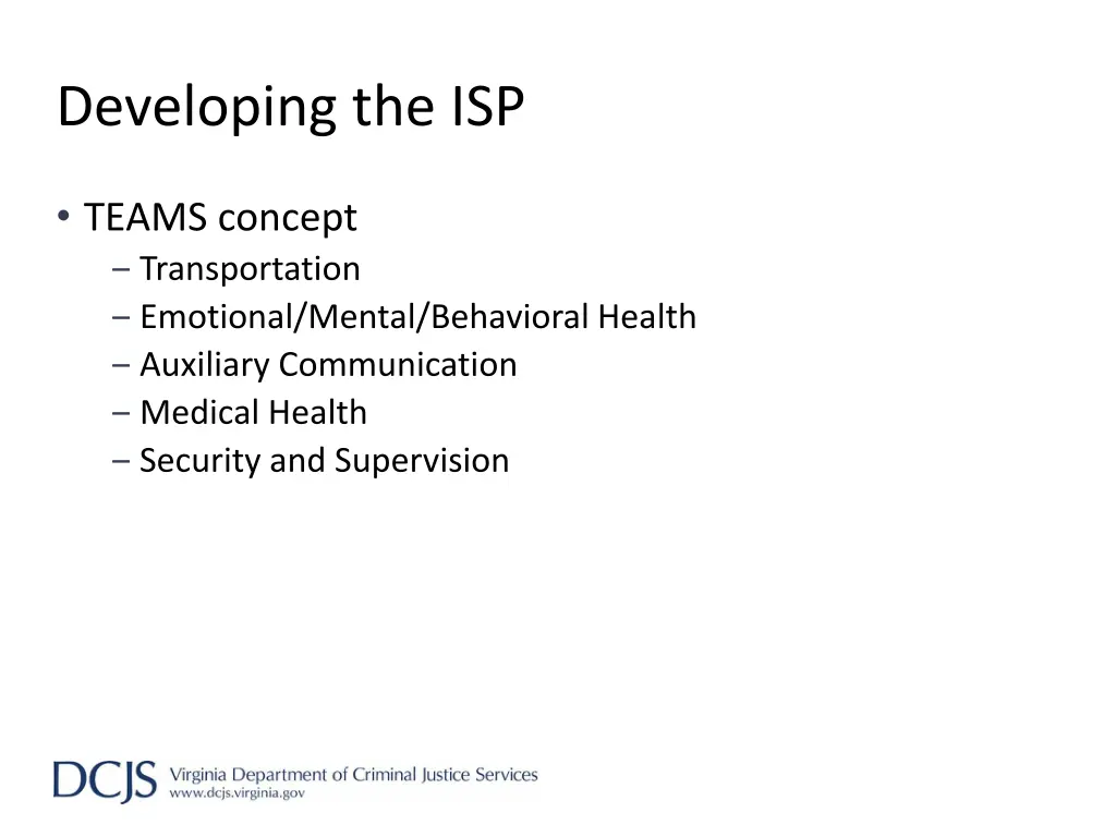 developing the isp