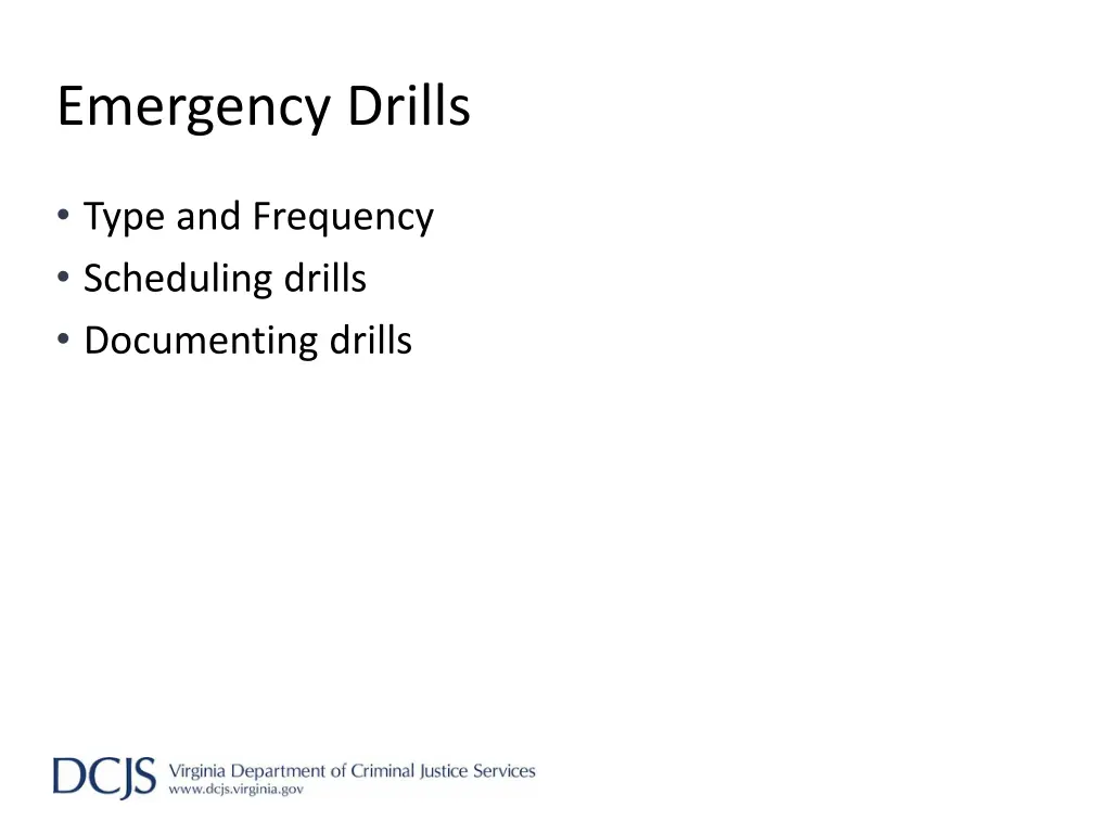 emergency drills
