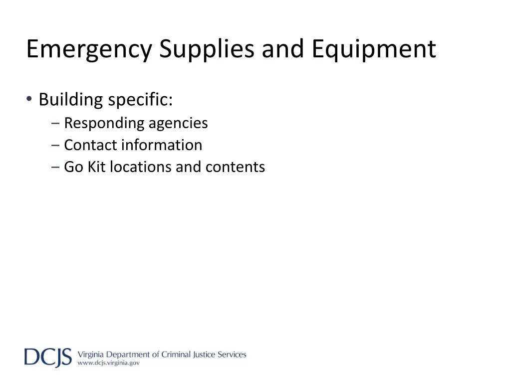 emergency supplies and equipment 1