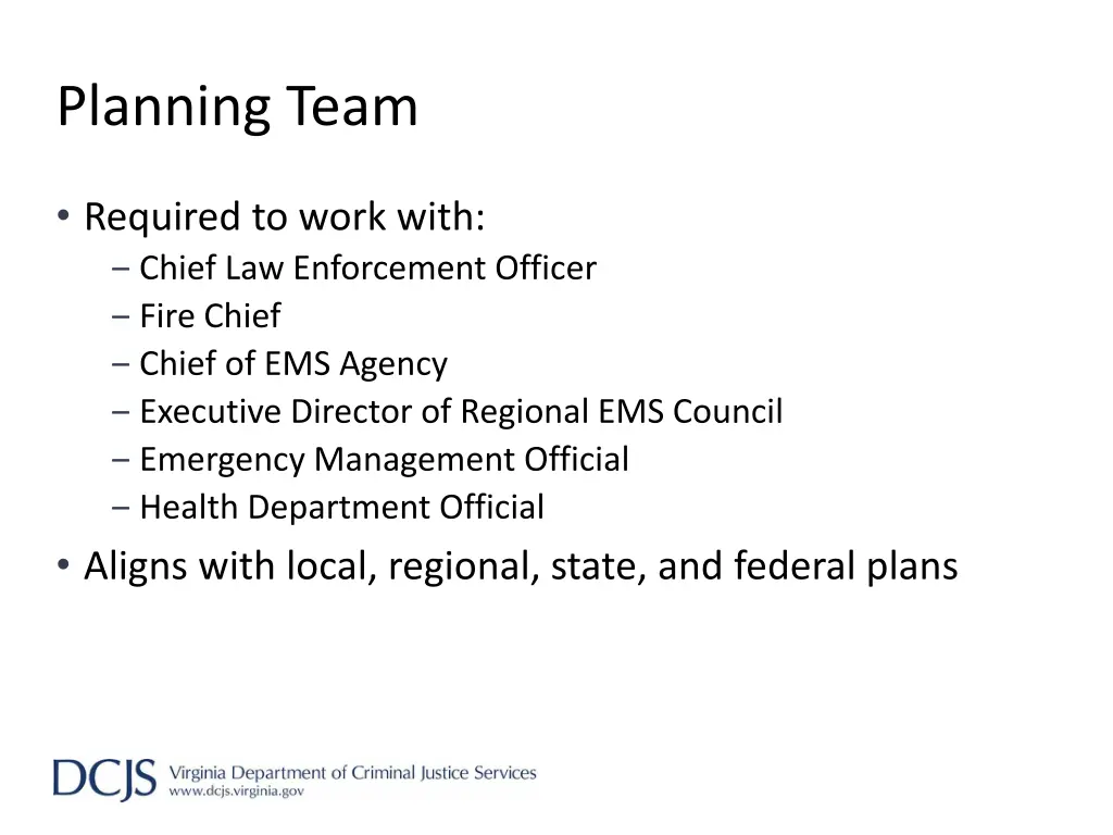 planning team