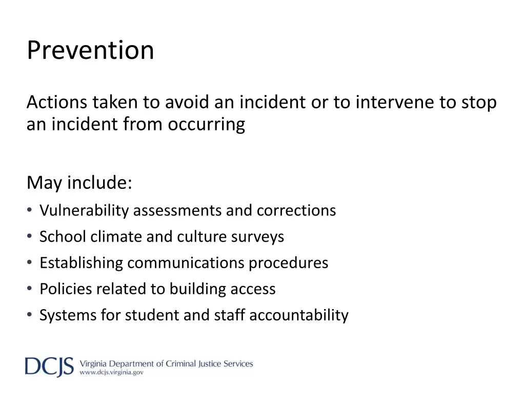 prevention