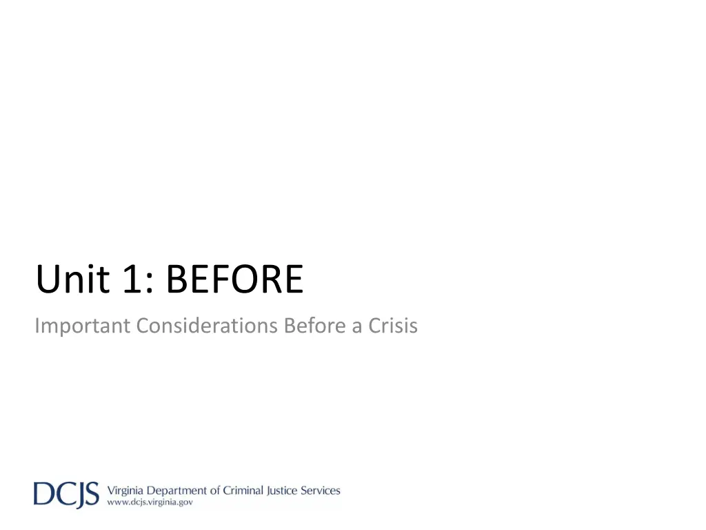 unit 1 before important considerations before