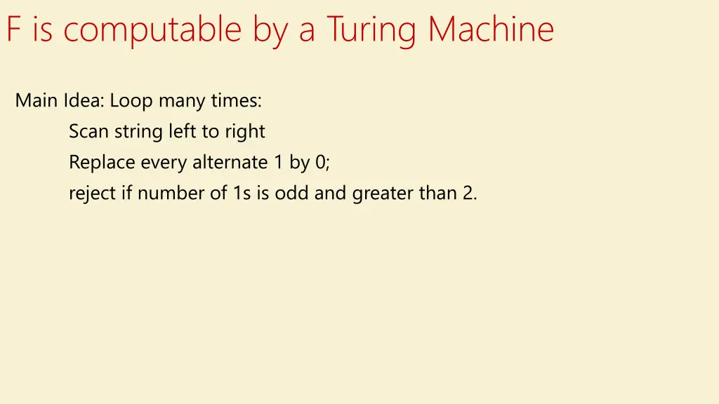 f is computable by a turing machine