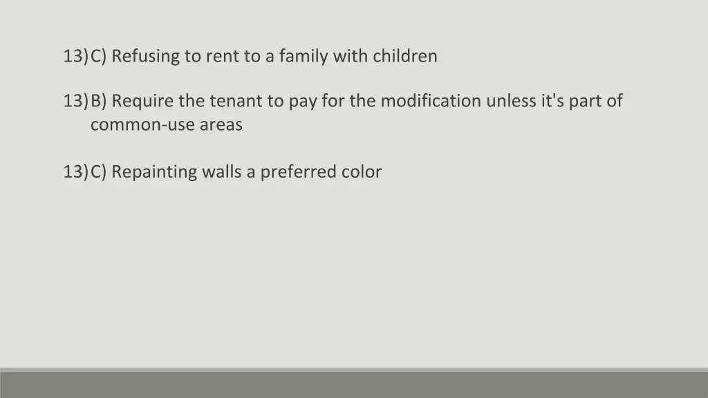 13 c refusing to rent to a family with children