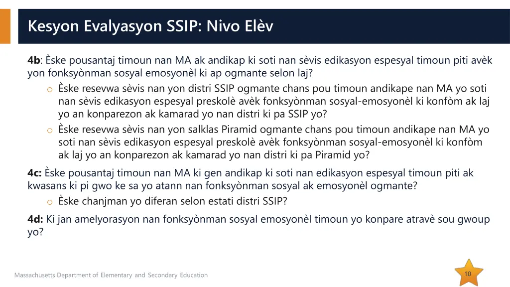 kesyon evalyasyon ssip nivo el v