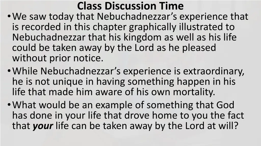 class discussion time 2