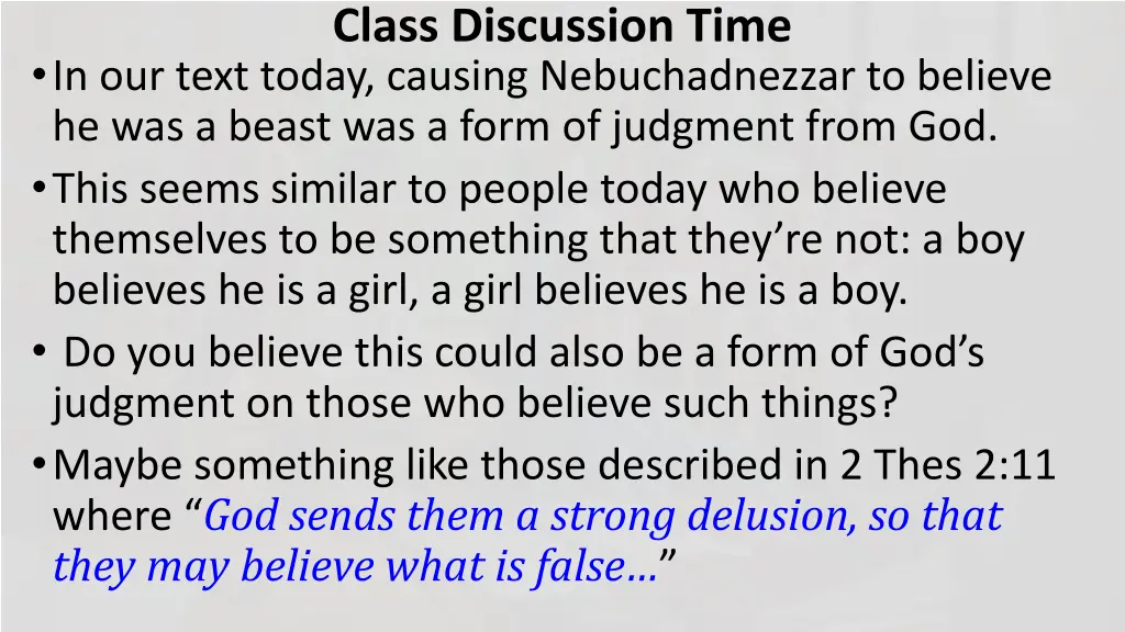 class discussion time 5