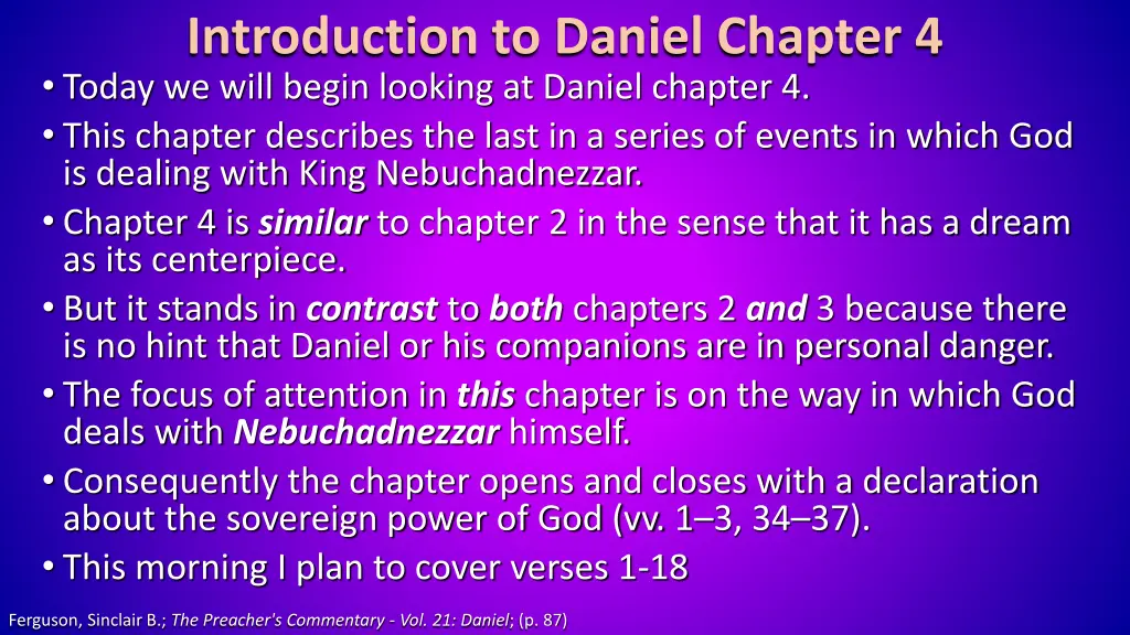 introduction to daniel chapter 4 today we will