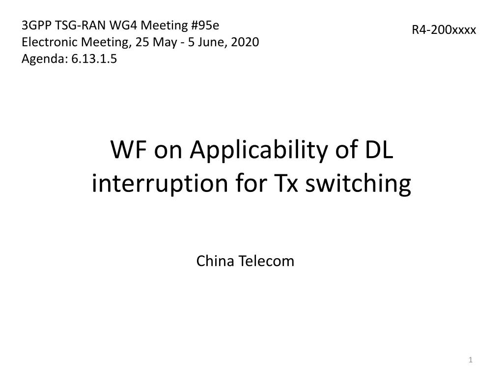 3gpp tsg ran wg4 meeting 95e electronic meeting